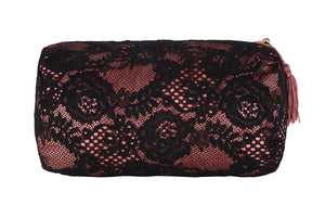 Black lace Travel Bag with Tassel