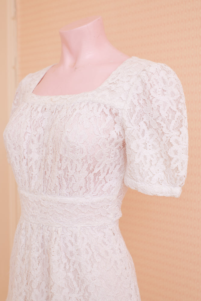 White Lace Sample Mini Dress