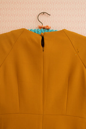 Giulietta Yellow Wool Dress with Long Sleeves