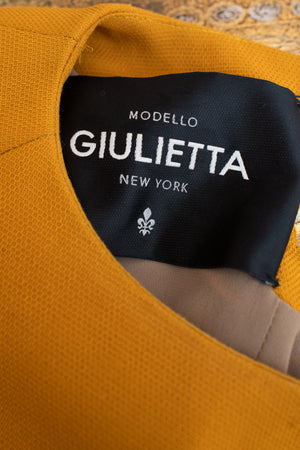 Giulietta Yellow Wool Dress with Long Sleeves