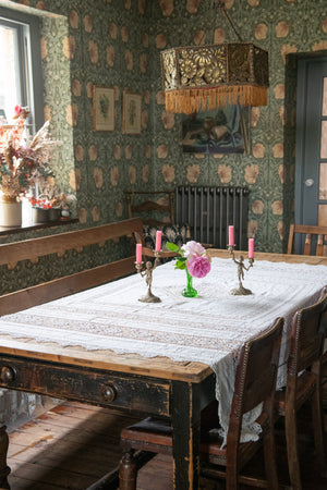 Antique Victorian lace tablecloth