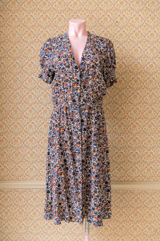 Vintage crepe floral dress