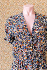 Vintage crepe floral dress