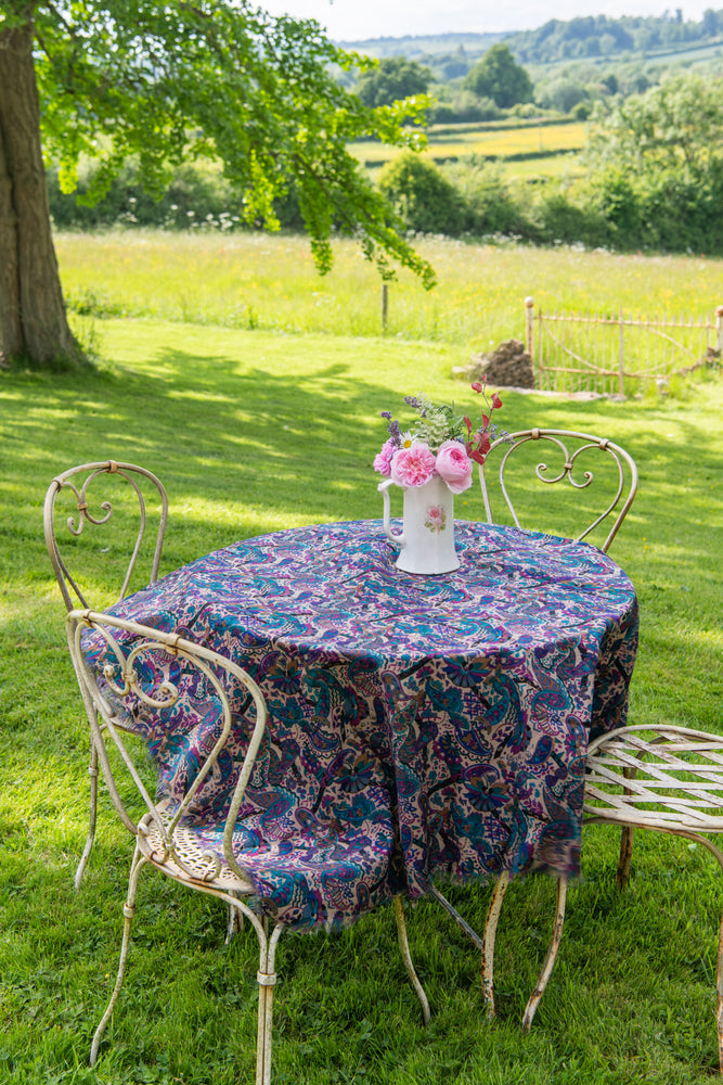 Sweet purple floral tablecloth