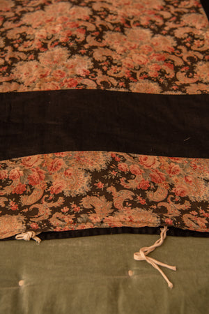 Antique victorian black floral duvet cover