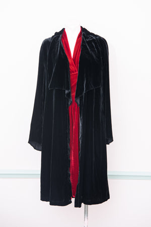 Black velvet evening coat online
