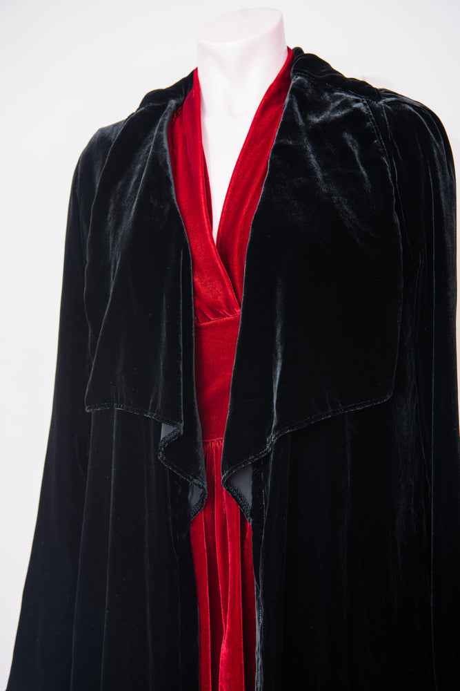 Black velvet Opera coat sample pearllowe
