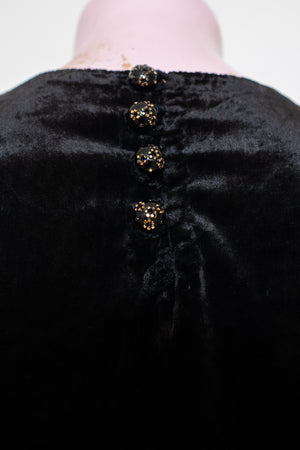 Vintage 1930s black velvet dress