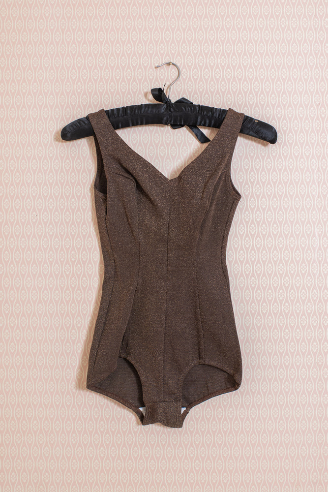 Original 1940s brown glitter swimming costume