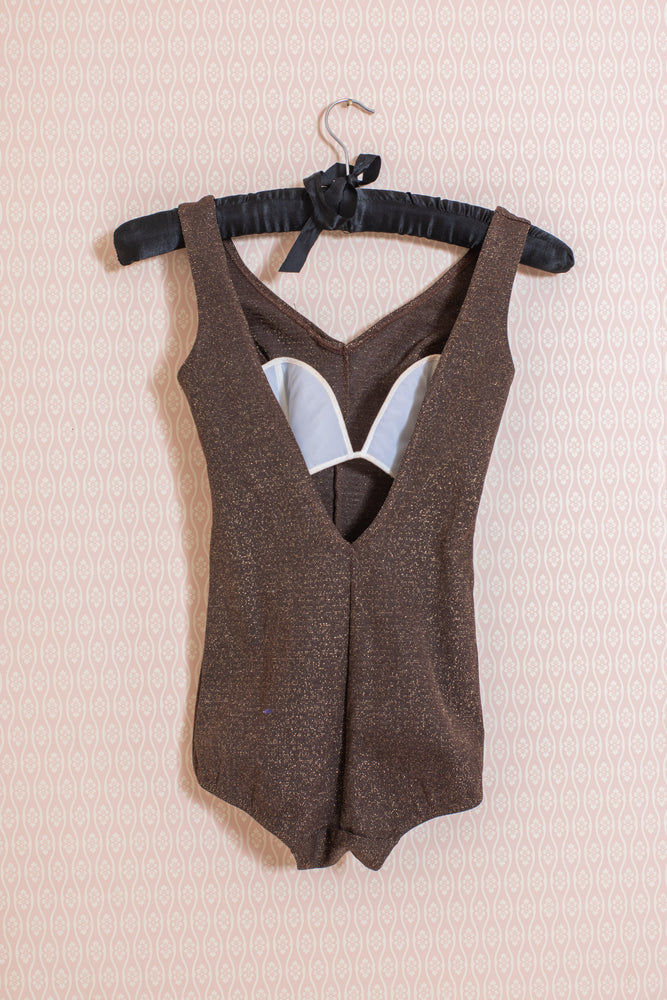 Original 1940s brown glitter swimming costume pearllowe