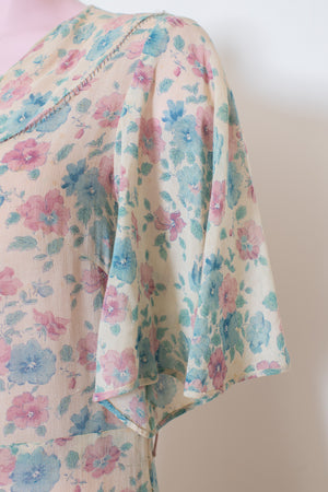 Original 1940s floral short sleeve dress