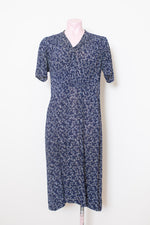 Pretty 1940s navy floral dress