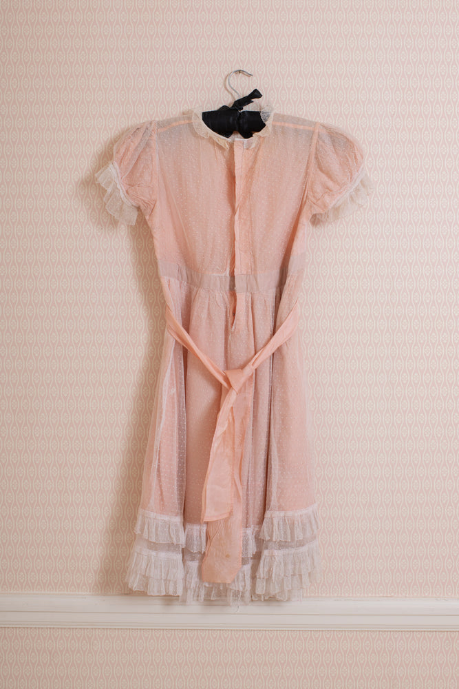 Original 1940s pink lace child's dress
