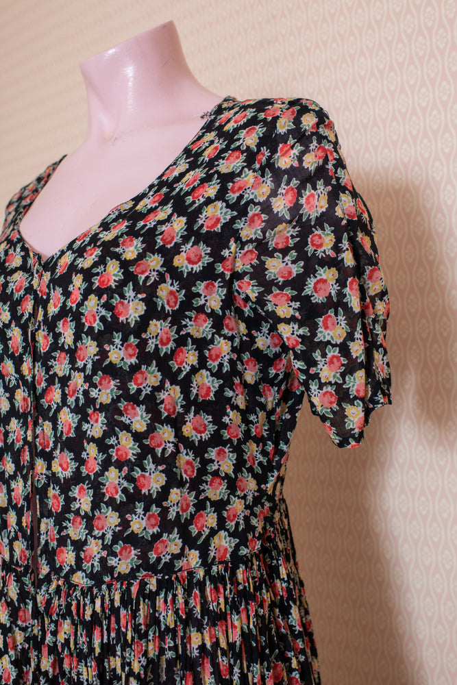 Vintage Cotton Floral Short Sleeve dress