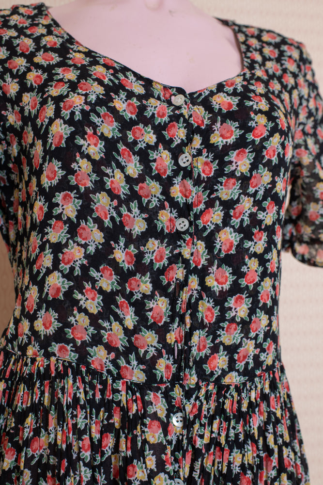Vintage Cotton Floral Short Sleeve dress