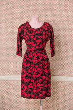Vintage red floral dress