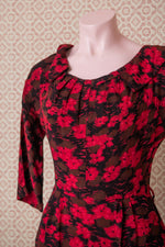Vintage red floral dress