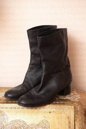 Chanel ankle boots with pearl hotsell