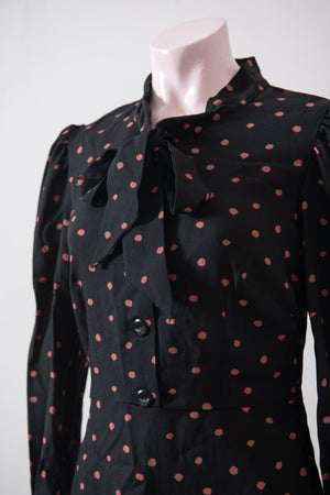 Polka dot knee length dress shop