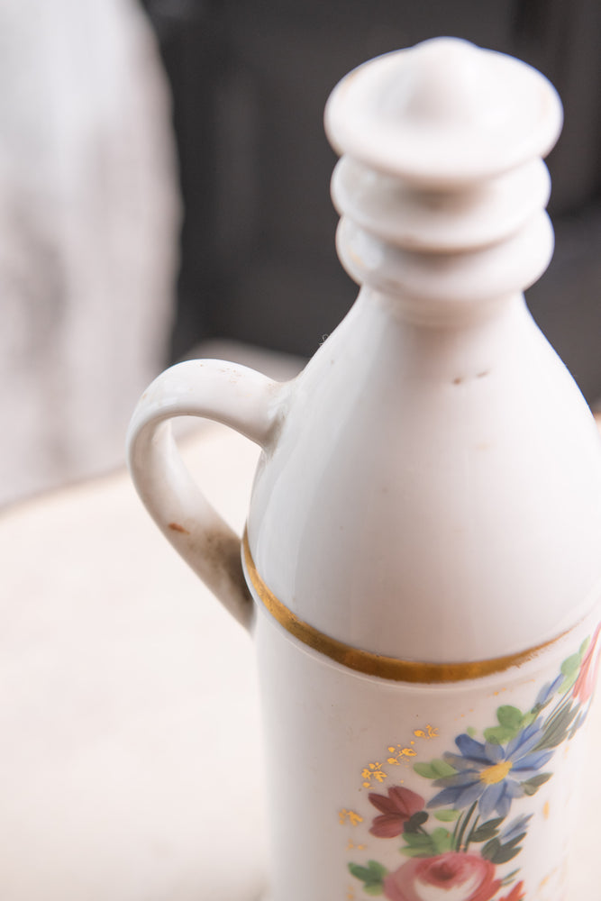 Antique floral flask