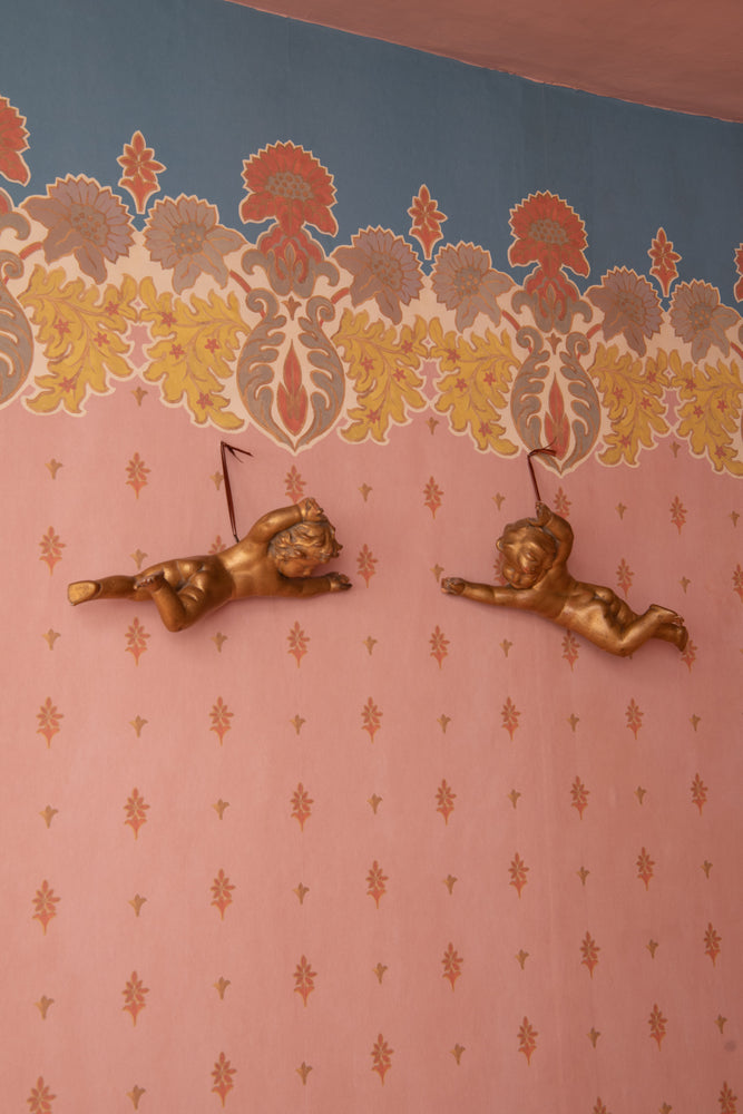 Pair of vintage gold cherubs