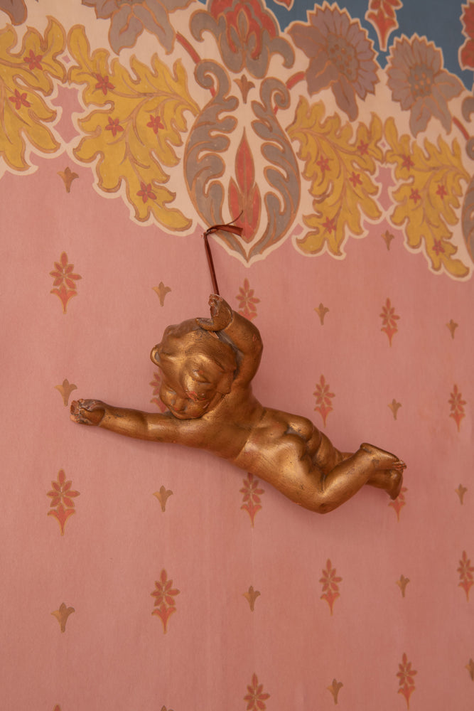 Pair of vintage gold cherubs