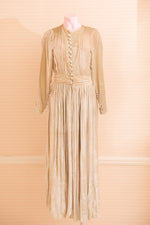 Antique Ivory velvet 20s/30s dress