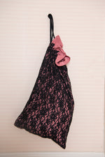 Large Pearl Lowe Black Lace Bag
