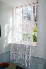 Antique crochet curtain or bedspread! There is one hole pictured, but otherwise it's in great condition!