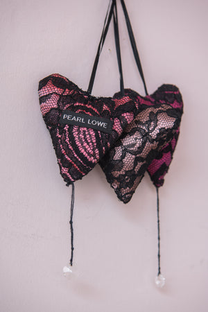 Black lace heart samples