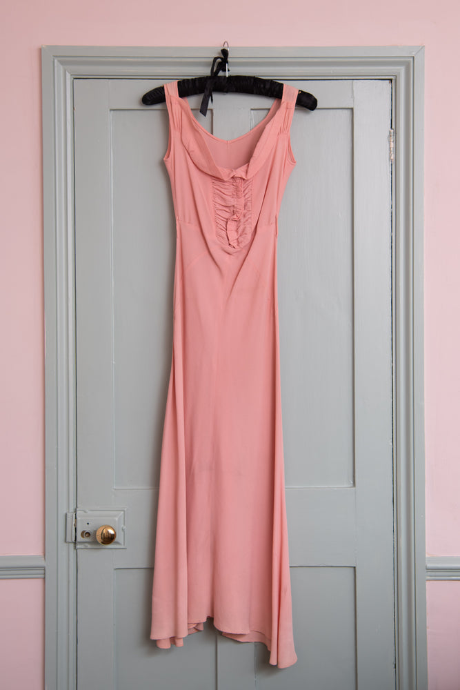 Vintage Pink Crepe Midi Dress