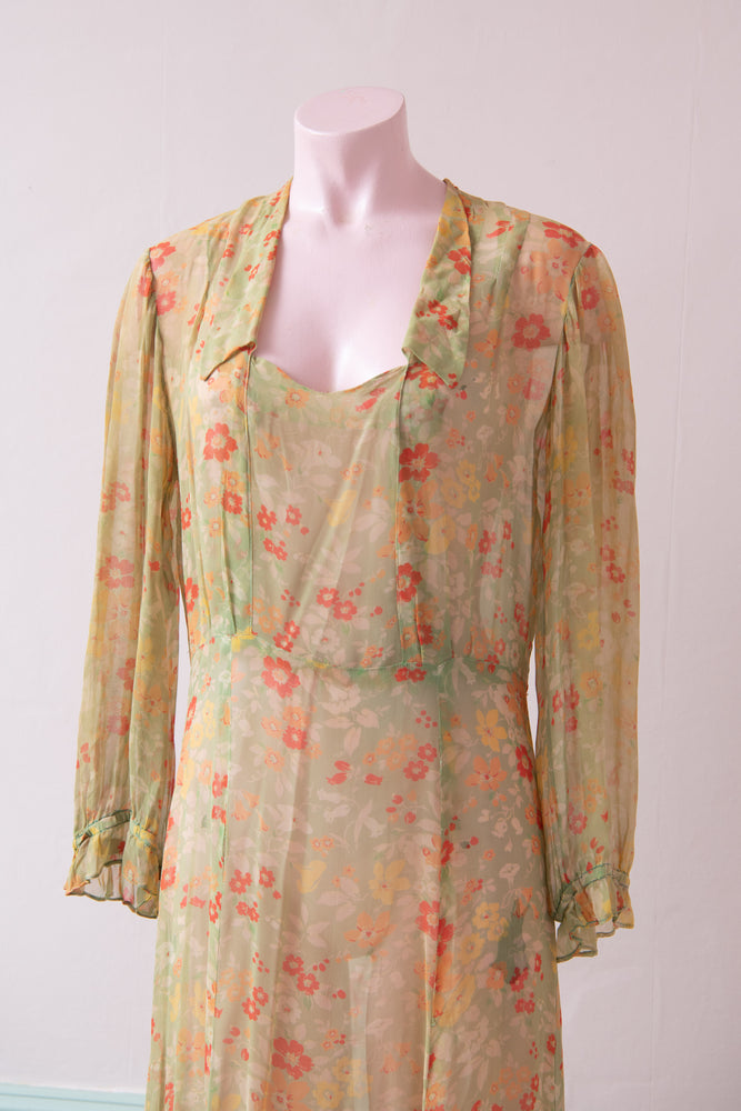 1930s chiffon dress clearance