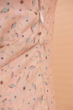 Vintage 1930s maxi crepe dress with ruffle sleeves
