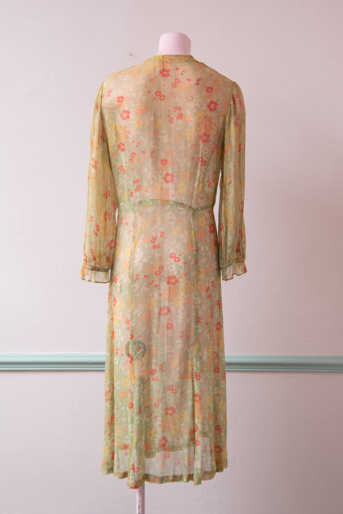 1930s chiffon dress outlet