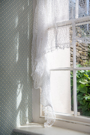 Antique french white crochet throw/ pelmet