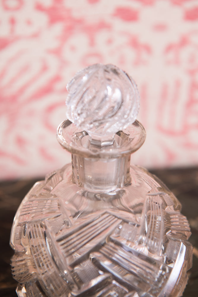 Antique glass oil bottle