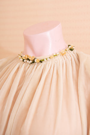 Vintage30s/40s Ivory velvet maxi wedding dress