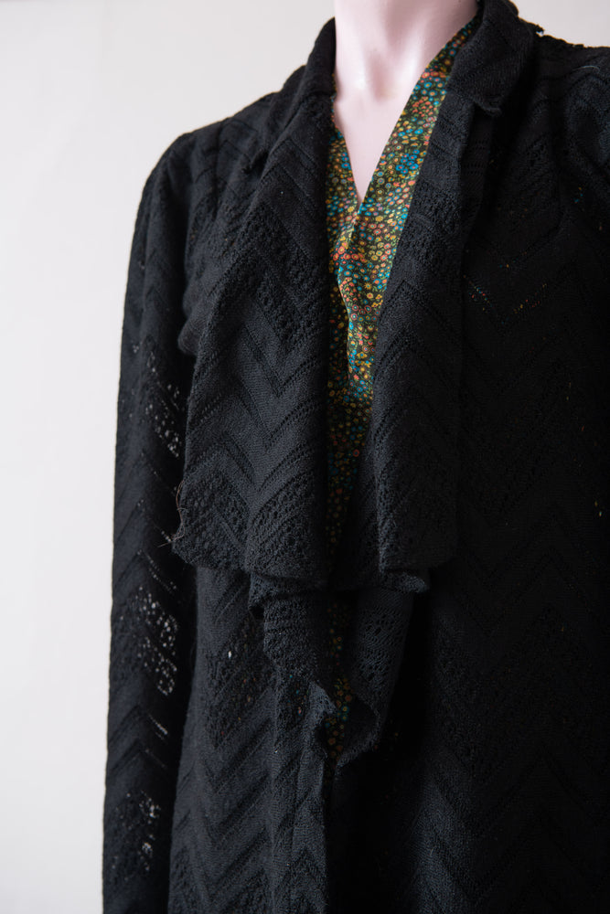 Black lace cardigan online