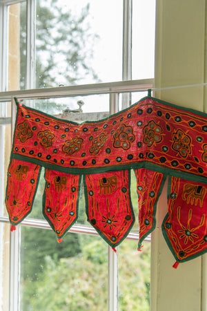 Antique Indian embroidered door hanging!