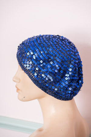 Original Topshop Blue Sequin beret