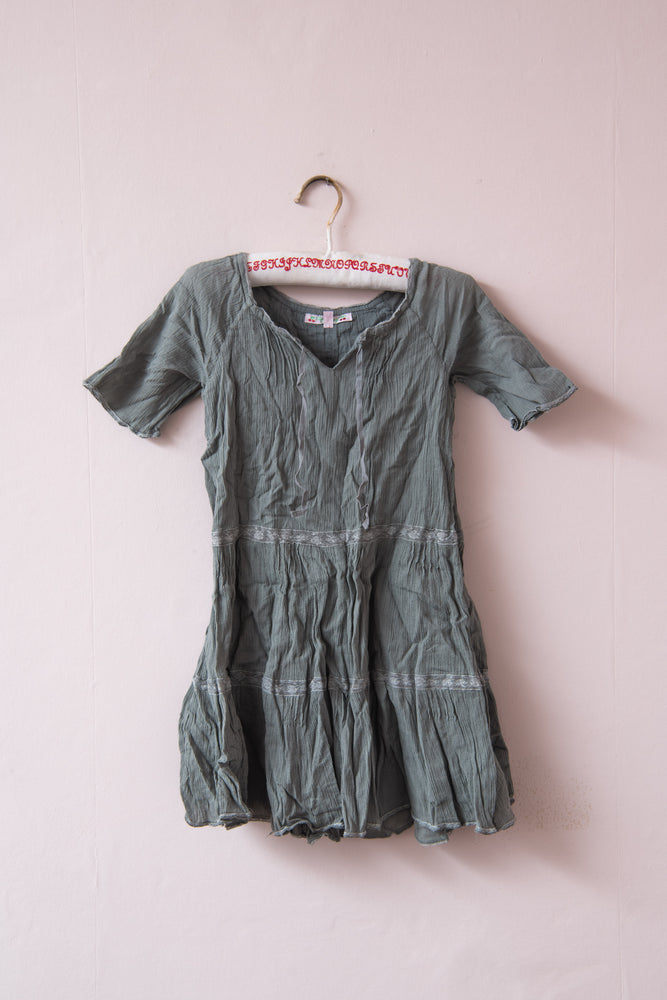 Bonpoint grey cheesecloth dress pearllowe