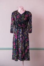 Original vintage 40s floral chiffon dress