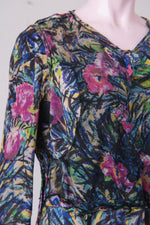 Original vintage 40s floral chiffon dress
