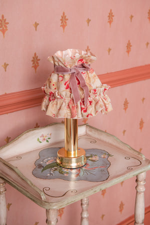 LED rechargeable lamp with trash velvet lampshade pearllowe