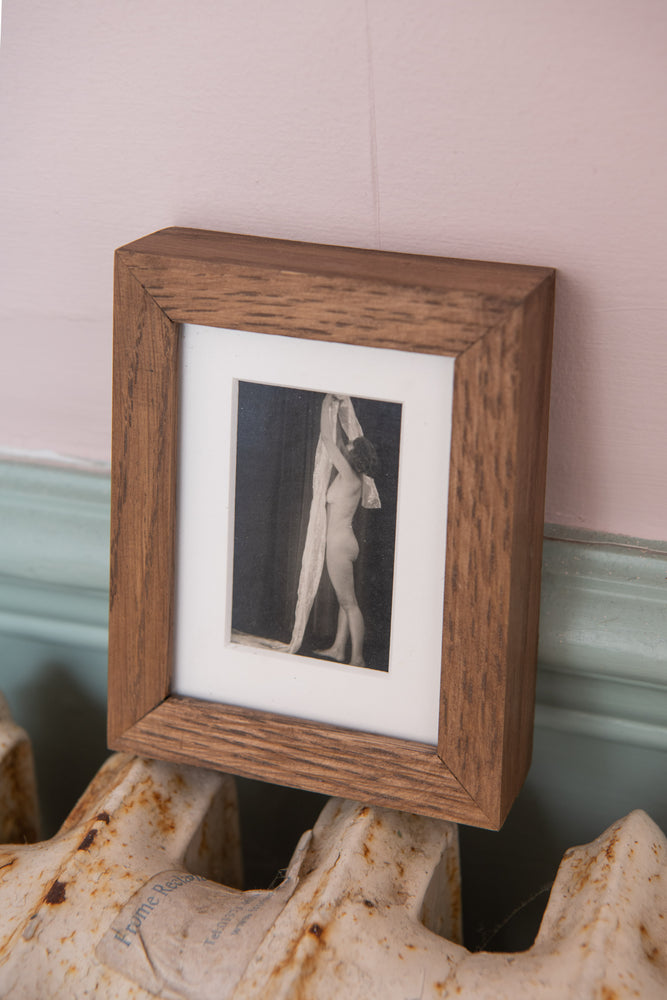 Small antique nude in wooden frame