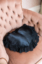 Black lace heart cushion sample