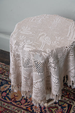 Sweet crochet round tablecloth