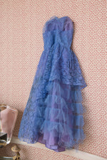 Vintage 50s blue lace ballgown