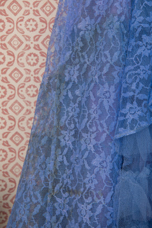Vintage 50s blue lace ballgown