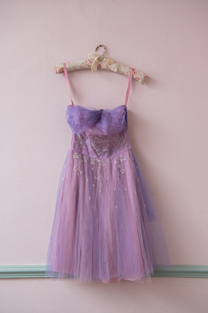 Antique 50s purple ball gown